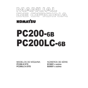 Komatsu PC200-6B PC200LC-6B Escavadeira Hidráulica Manual de Oficina