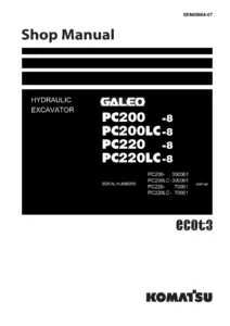 Komatsu PC200-8 PC200LC-8 PC220-8 PC220LC-8 Shop Manual SEN00084-07 PDF