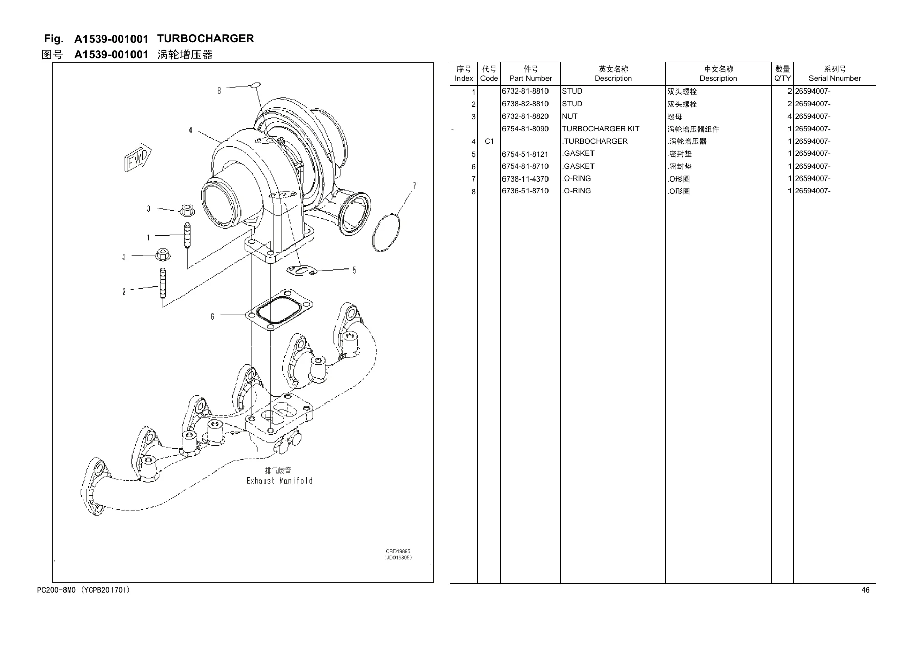 Komatsu PC200-8M0 PC200LC-8M0 PC210-8M0 PC210LC-8M0 Parts Book YCPB201701 - Image 3
