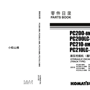 Komatsu PC200-8M0 PC200LC-8M0 PC210-8M0 PC210LC-8M0 Parts Book YCPB201701