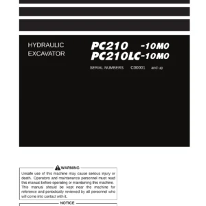 Komatsu PC210-10M0 PC210LC-10M0 Hydraulic Excavator Operation & Maintenance Manual - PDF Download