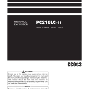 Komatsu PC210LC-11 Hydraulic Excavator Operation and Maintenance Manual 2019 - PDF Download