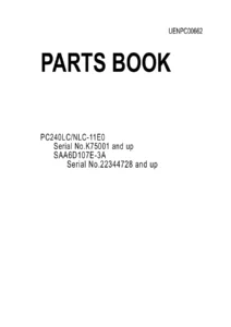 Komatsu PC240LC-11E0 PC240NLC-11E0 Parts Book UENPC00662 Serial K75001-up