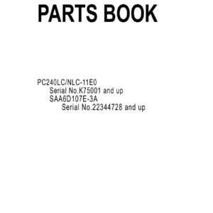 Komatsu PC240LC-11E0 PC240NLC-11E0 Parts Book UENPC00662 Serial K75001-up
