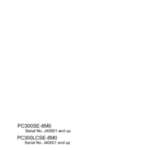 Komatsu PC300-8M0 Parts Book PDF - PC300SE-8M0 / PC300LCSE-8M0 Serial J40001 and Up