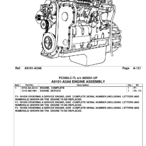 Komatsu PC300LC-7L Excavator Parts Catalog PDF - Serial A85001 & Up