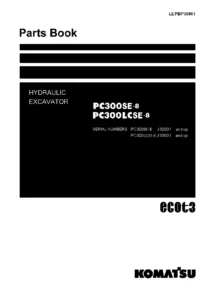 Komatsu PC300SE-8 PC300LCSE-8 Parts Book PDF - Hydraulic Excavator Spare Parts Catalog SN J30001 Up