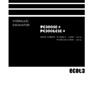 Komatsu PC300SE-8 PC300LCSE-8 Parts Book PDF - Hydraulic Excavator Spare Parts Catalog SN J30001 Up
