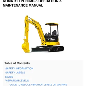 Komatsu PC30MR-5 & PC35MR-5 Operation and Maintenance Manual - PDF