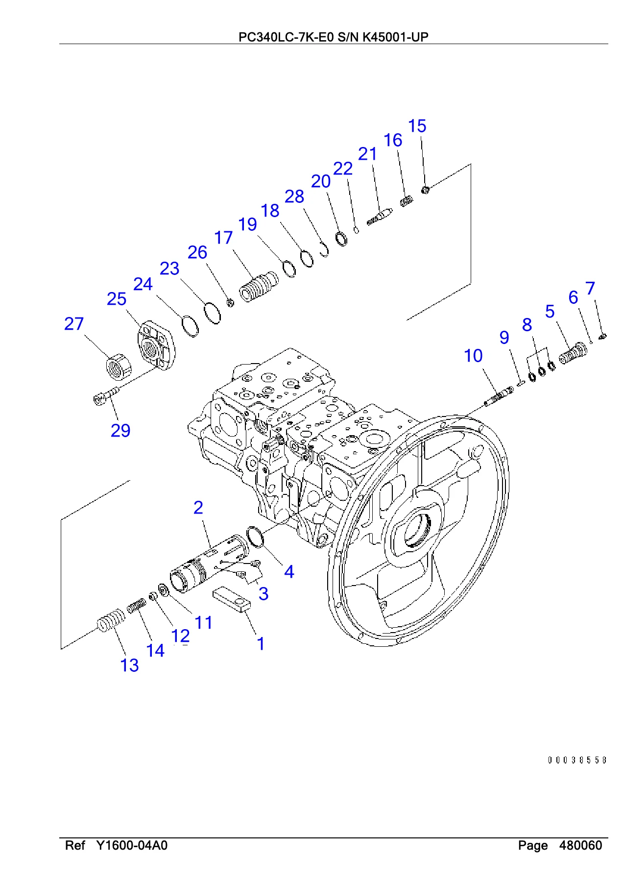 Komatsu PC340LC-7K-E0 Parts Catalog - Serial Number K45001 and Up - Image 3