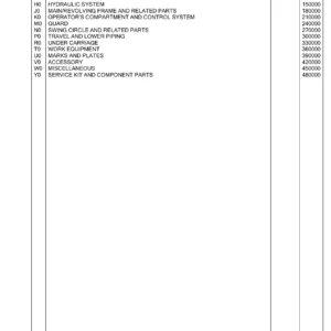 Komatsu PC340LC-7K-E0 Parts Catalog - Serial Number K45001 and Up
