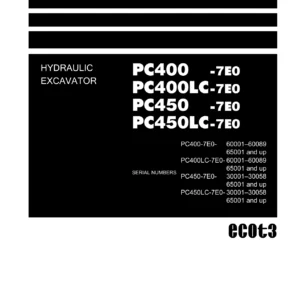 Komatsu PC400-7E0 PC400LC-7E0 PC450-7E0 PC450LC-7E0 Excavator Shop Manual PDF SEN03578-03