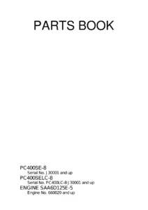 Komatsu PC400SE-8R PC400LCSE-8R Excavator Parts Book Manual PDF