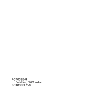 Komatsu PC400SE-8R PC400LCSE-8R Excavator Parts Book Manual PDF