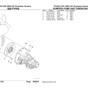 Komatsu PC450-6 Excavator S/N 10001-Up Parts Manual - Complete Parts Catalog PDF