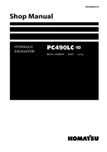 Komatsu PC490LC-10 Hydraulic Excavator Shop Manual SEN05622-01 April 2011 - Complete Workshop Repair & Service Guide