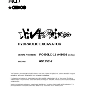 Komatsu PC490LC-11 Hydraulic Excavator Shop Manual CEBM028303 - PDF Download