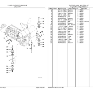 Komatsu PC500LC-10M0 Chassis Parts Catalog – Serial 95001 and Up PDF Download