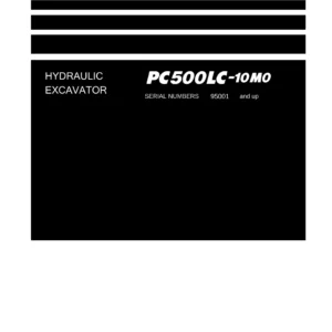 Komatsu PC500LC-10M0 Hydraulic Excavator Shop Manual (S/N 95001 and up) - PDF Download