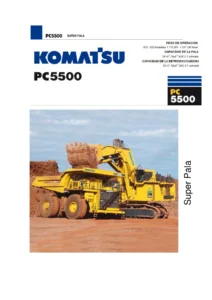 Komatsu PC5500-6 Pala Minera Hidráulica Manual de Taller - 15110 y Superiores