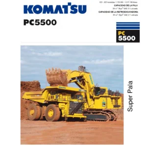 Komatsu PC5500-6 Pala Minera Hidráulica Manual de Taller - 15110 y Superiores