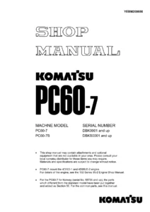 Komatsu PC60-7 PC60-7B Excavator Shop Manual - PDF Repair & Service Guide