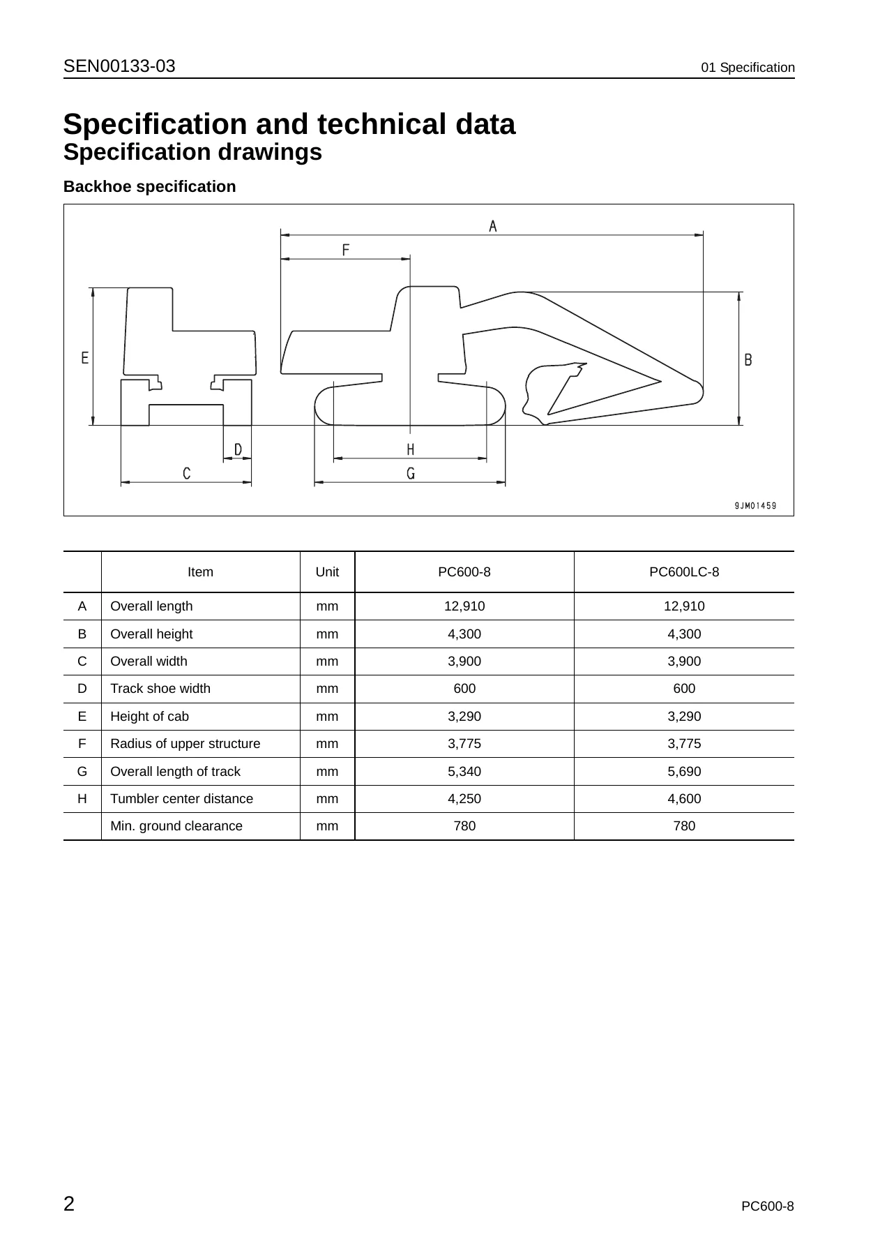 Komatsu PC600-8 & PC600LC-8 Hydraulic Excavator Shop Manual SEN00128-15 - Image 2