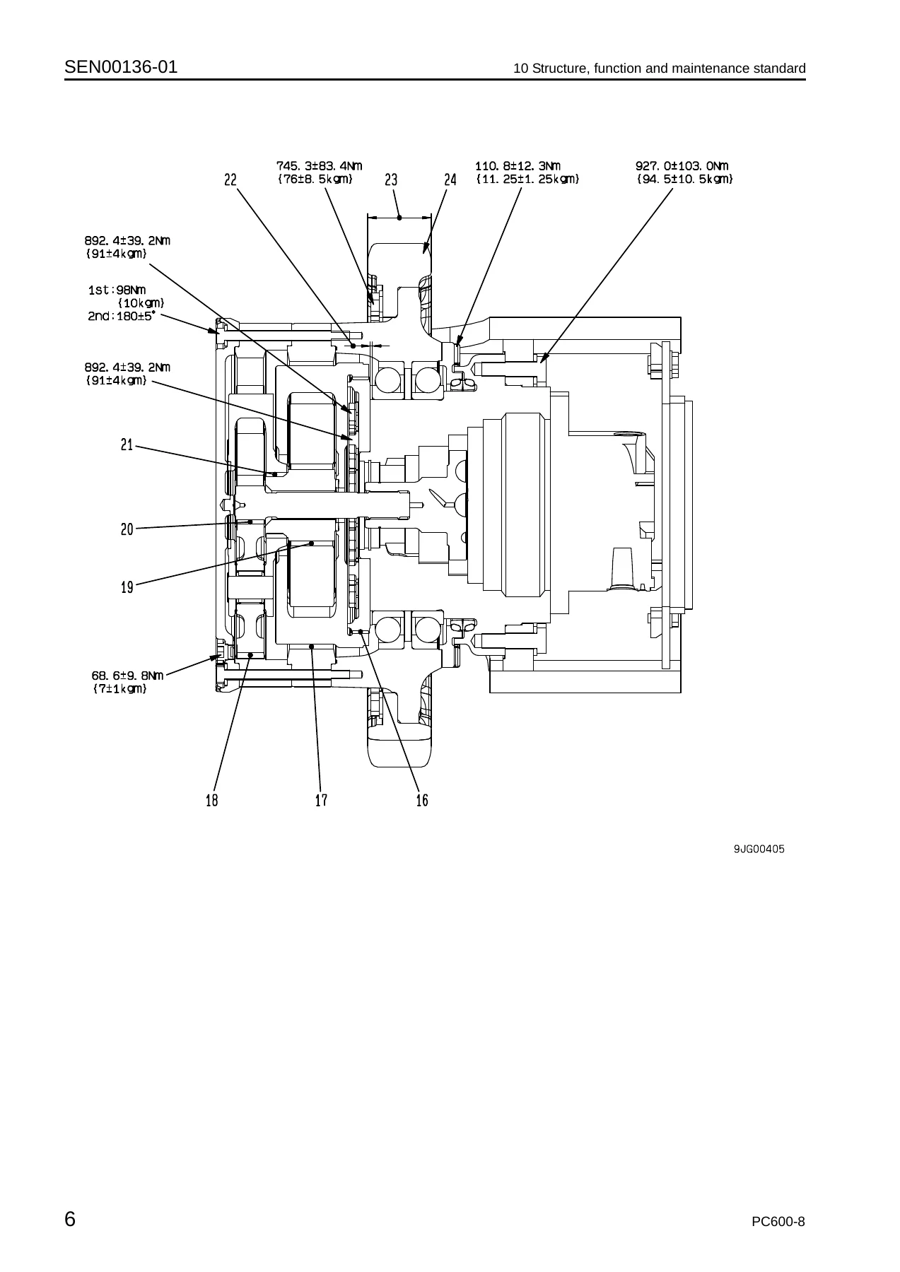 Komatsu PC600-8 & PC600LC-8 Hydraulic Excavator Shop Manual SEN00128-15 - Image 3