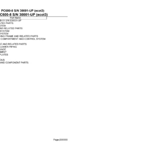 Komatsu PC600-8 Parts Book SN 30001-UP (ecot3) Exploded Views PDF