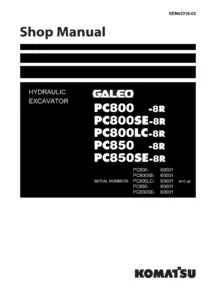 Komatsu PC800-8R PC800SE-8R PC800LC-8R PC850-8R PC850SE-8R Hydraulic Excavator Shop Manual SEN02316-03