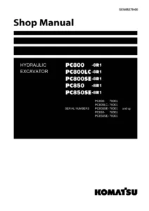 Komatsu PC800 PC800LC PC800SE PC850 PC850SE-8R1 Shop Manual SEN05279-00