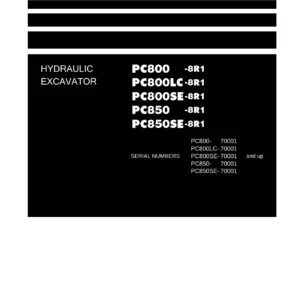 Komatsu PC800 PC800LC PC800SE PC850 PC850SE-8R1 Shop Manual SEN05279-00