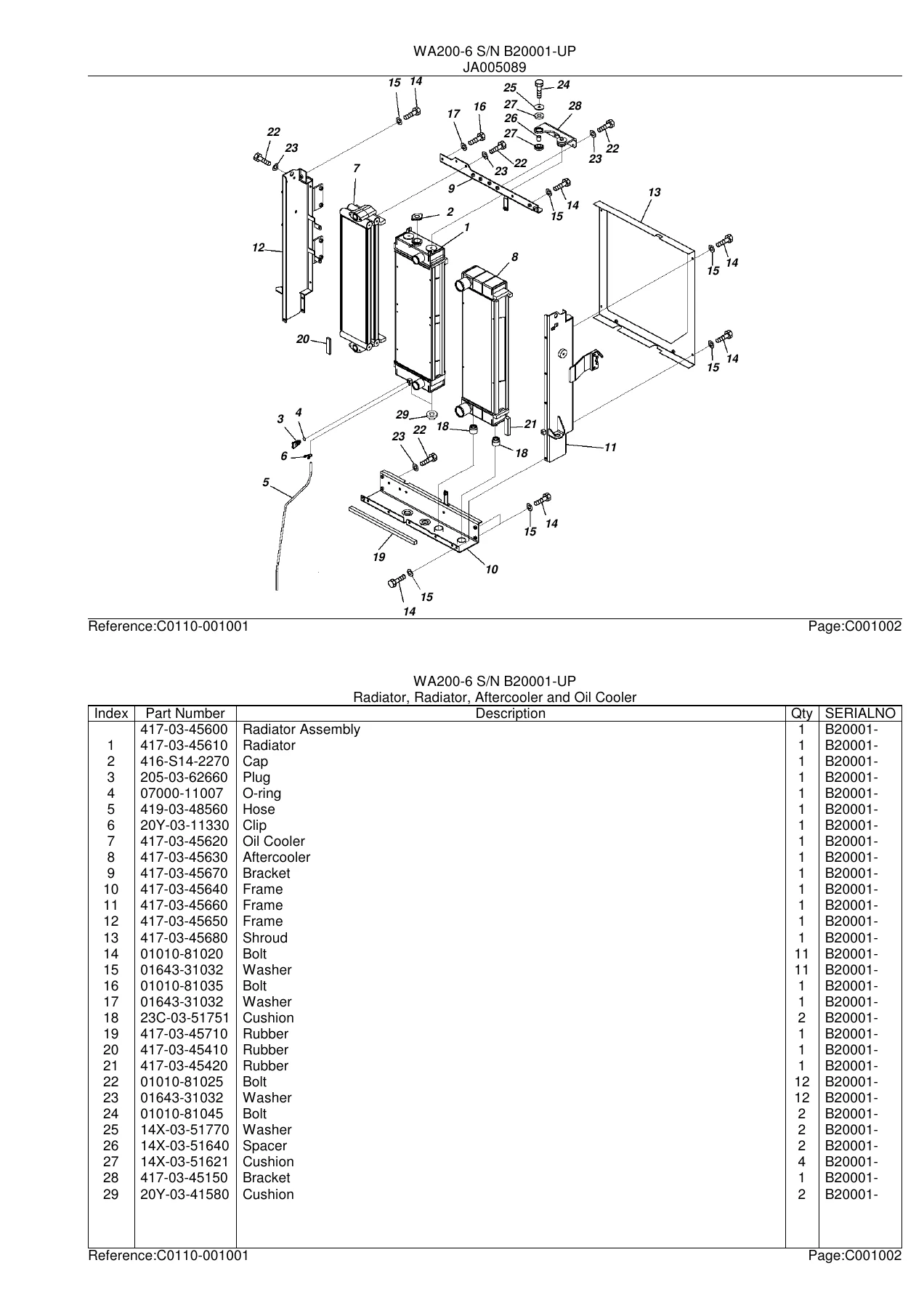 Komatsu WA200-6 Wheel Loader Parts Catalog Manual - Serial B20001 and Up - Image 3