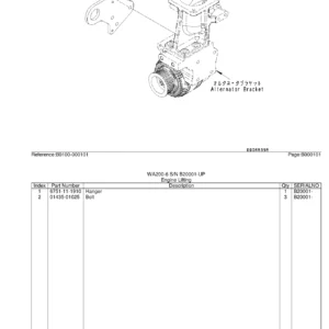 Komatsu WA200-6 Wheel Loader Parts Catalog Manual - Serial B20001 and Up