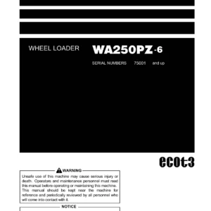 Komatsu WA250PZ-6 Wheel Loader Operation & Maintenance Manual - TEN00259-04