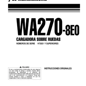 Komatsu WA270-8E0 Manual de Operación y Mantenimiento VESAM34000 - Cargadora sobre Ruedas - PDF Español