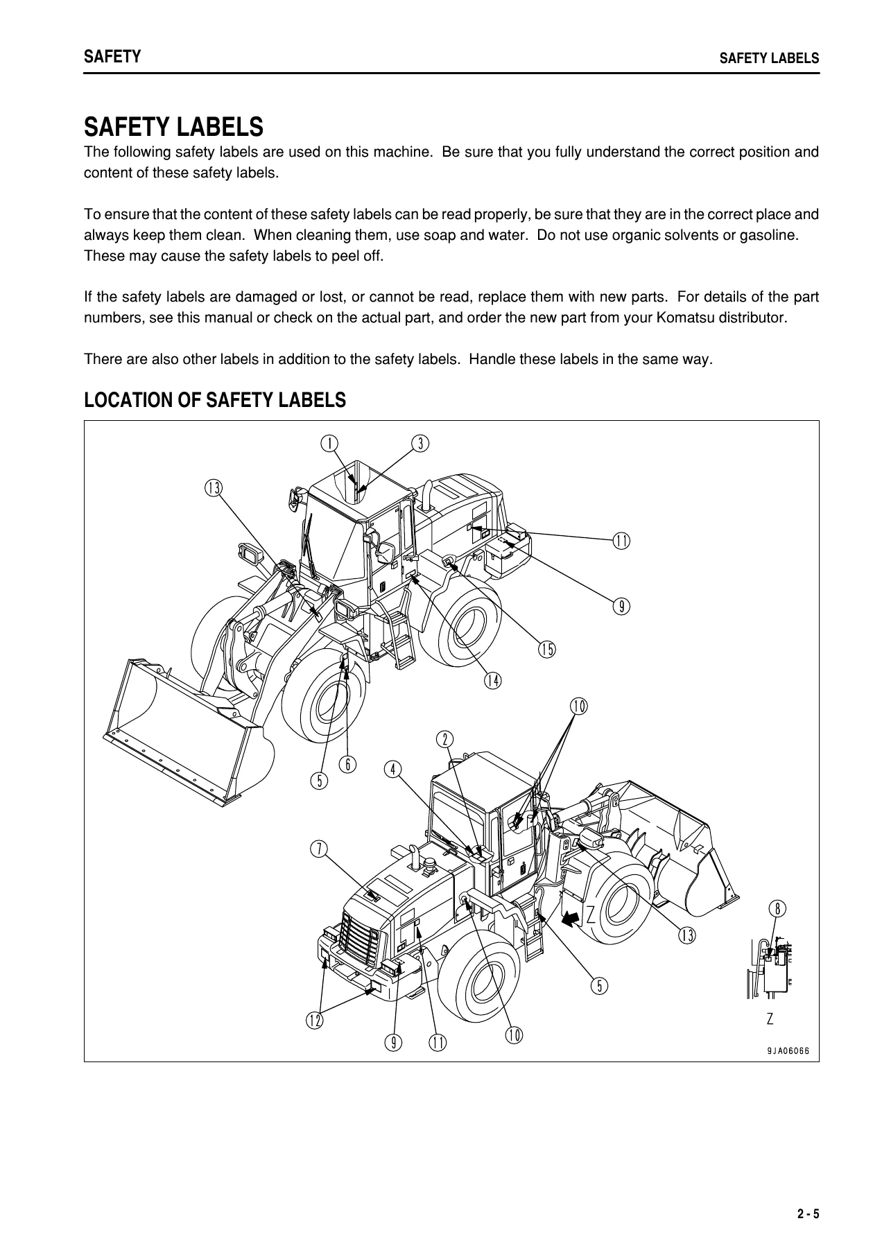 Komatsu WA320-5 Wheel Loader Operation & Maintenance Manual - PEN00575-00 (2011) - Image 2