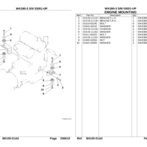 Komatsu WA380-3 Wheel Loader Parts Catalog Manual - S/N 53001-UP PDF