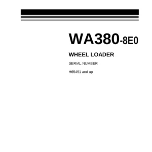 Komatsu WA380-8E0 Wheel Loader Parts Book - VENPC52000 PDF Download