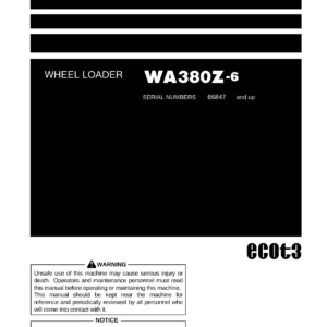 Komatsu WA380Z-6 Wheel Loader Operation & Maintenance Manual PDF