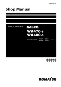 Komatsu WA470-6 WA480-6 Wheel Loader Shop Manual SEN00783-03 PDF
