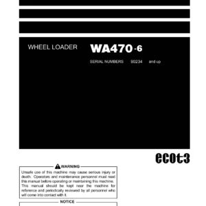 Komatsu WA470-6 Wheel Loader Operation & Maintenance Manual - Serial 90234 Up