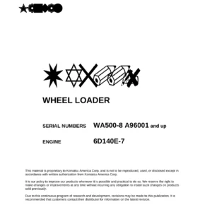 Komatsu WA500-8 Wheel Loader Shop Manual CEBM030802 - Repair & Service PDF