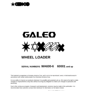 Komatsu WA600-6 GALEO Wheel Loader Operation and Maintenance Manual - TEN00111-00
