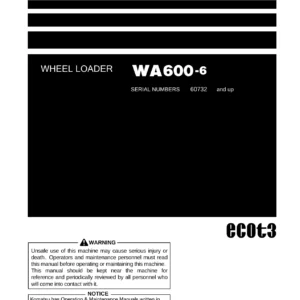 Komatsu WA600-6 Wheel Loader Operation and Maintenance Manual - PDF Download