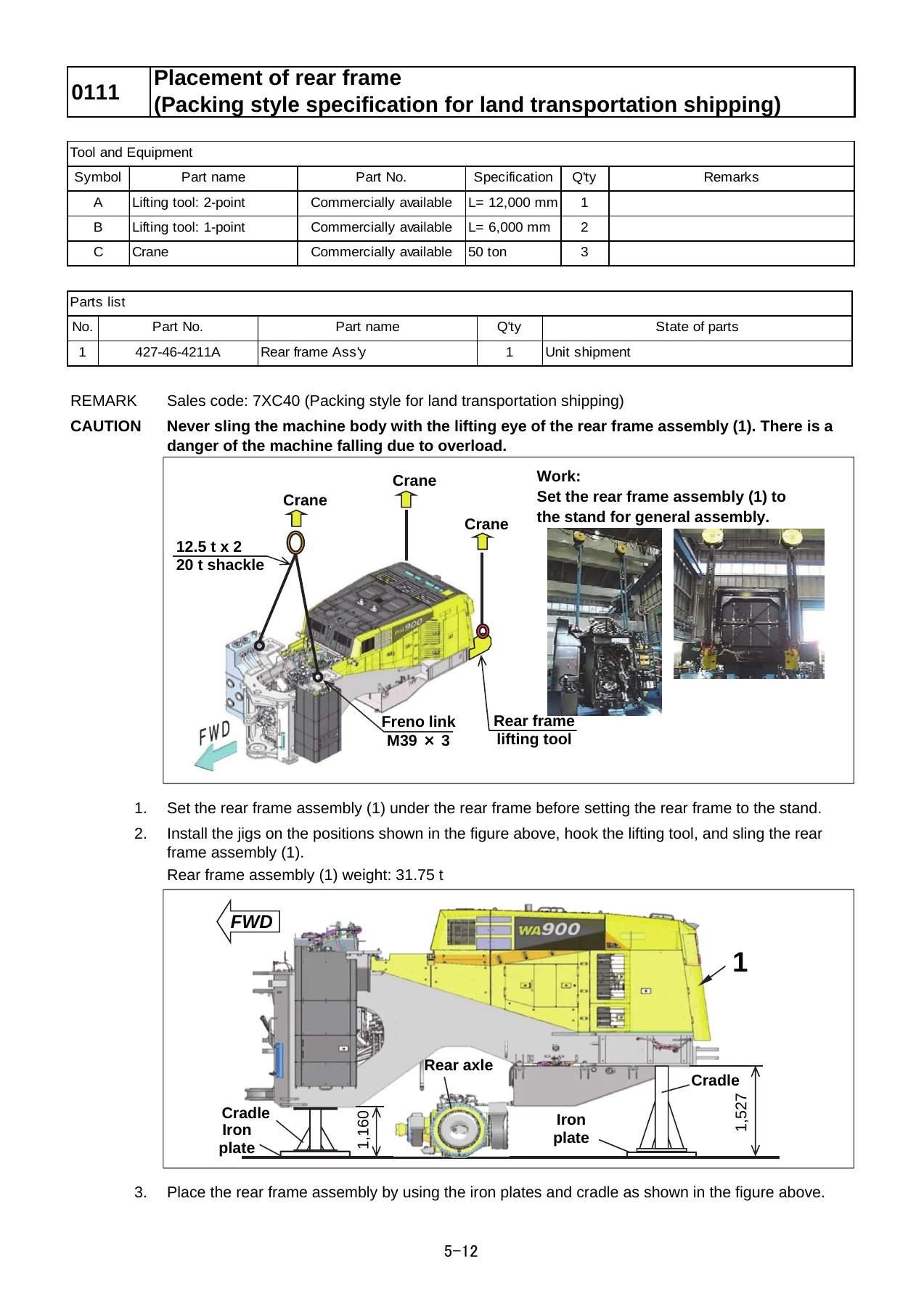 Komatsu WA900-8R Wheel Loader Field Assembly Manual GEN00206-00 - Image 3