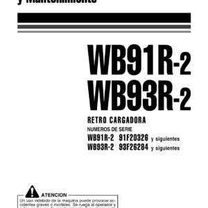 Komatsu WB91R-2 WB93R-2 Manual de Operación y Mantenimiento Retro Cargadora Español PDF
