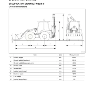 Komatsu WB97S-8 Backhoe Loader Shop Manual - Serial F40001 and Up - WENBM00200