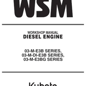 Kubota 03-M-E3B 03-M-DI-E3B 03-M-E3BG Series Diesel Engine Workshop Manual PDF