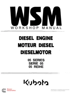 Kubota 05 Series & BG Diesel Engines Workshop Manual 981-0517 981-0527